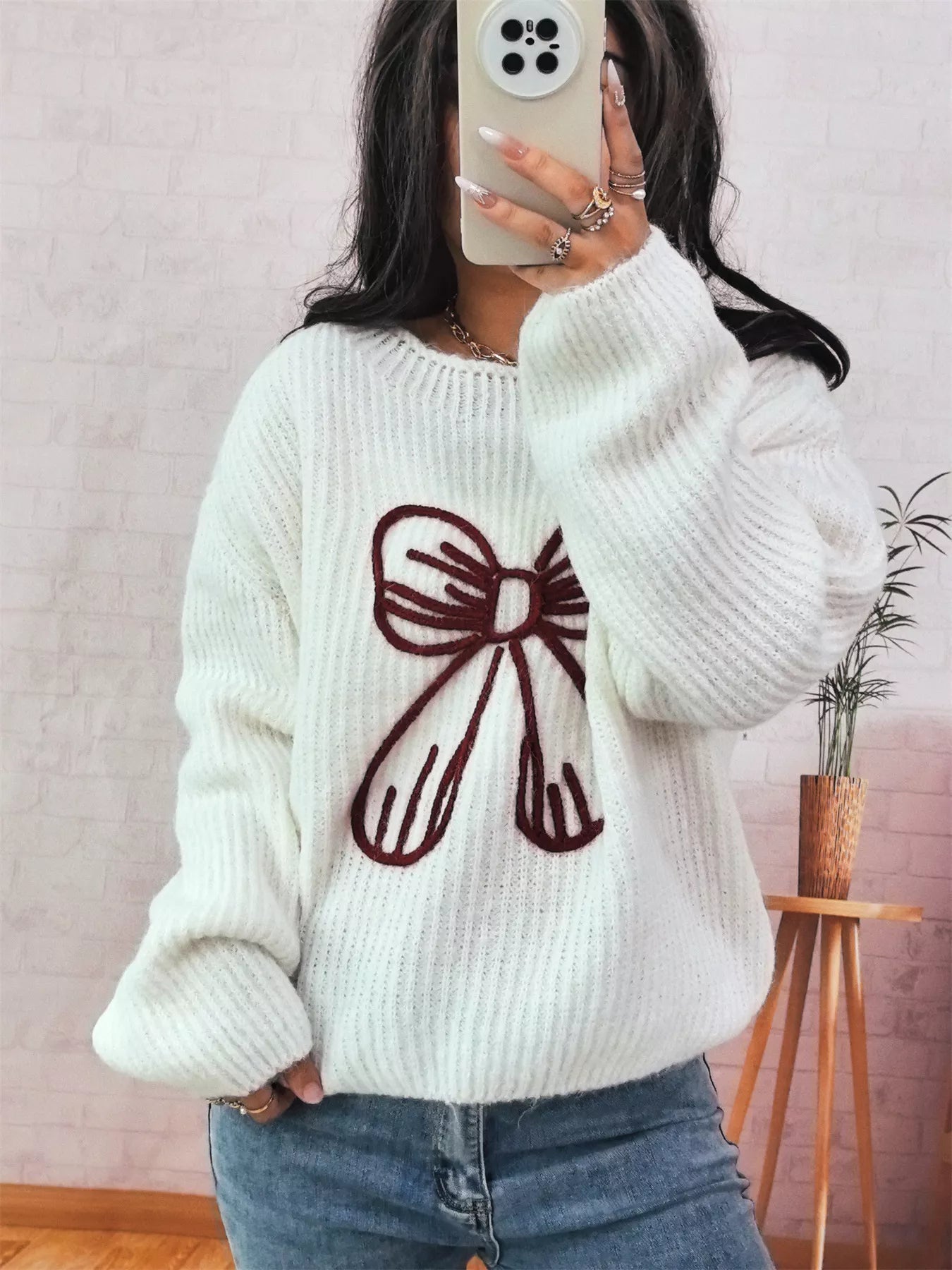 Bow Round Neck Sweater