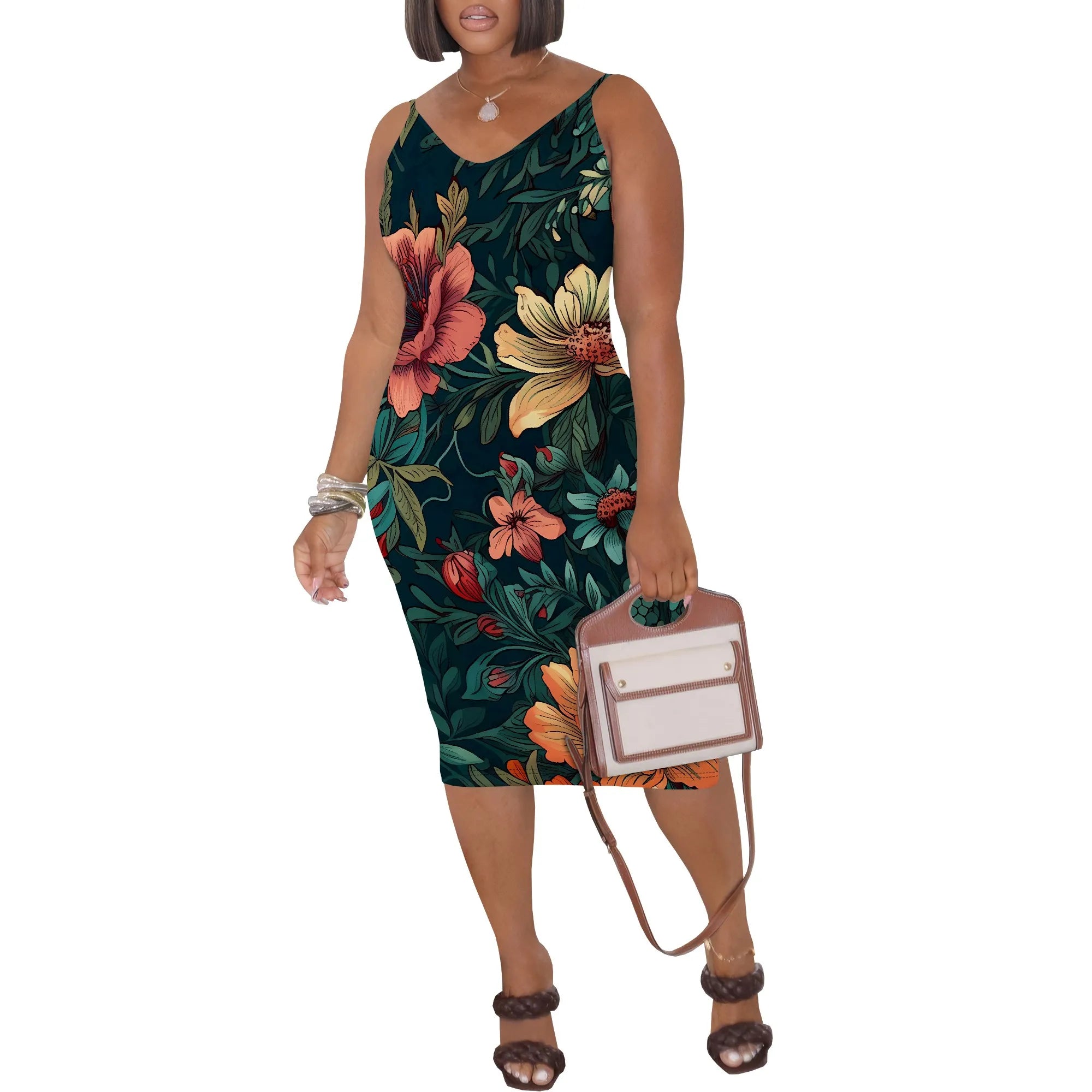 Strap Bodycon Midi Dress