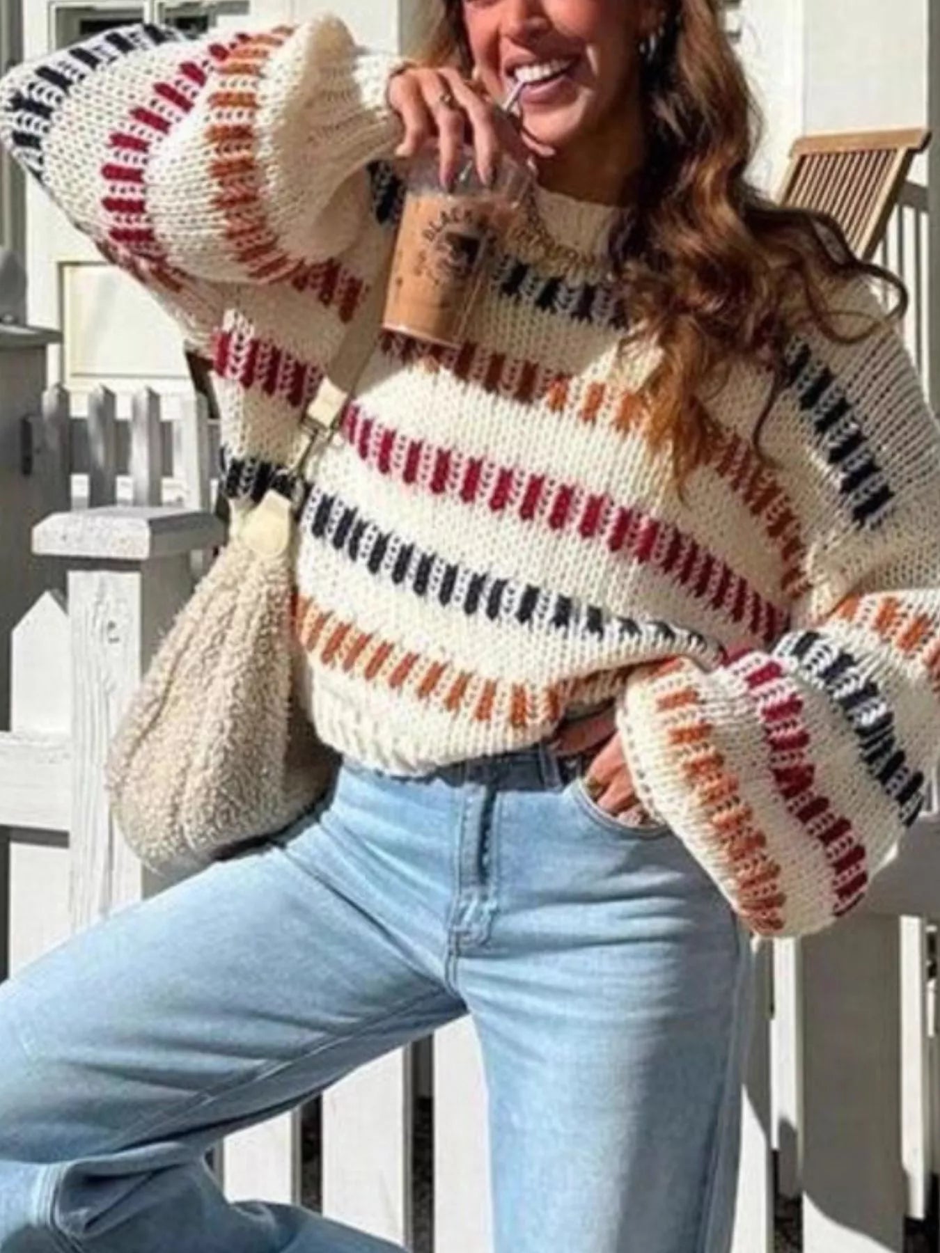 Striped Round Neck Sweater