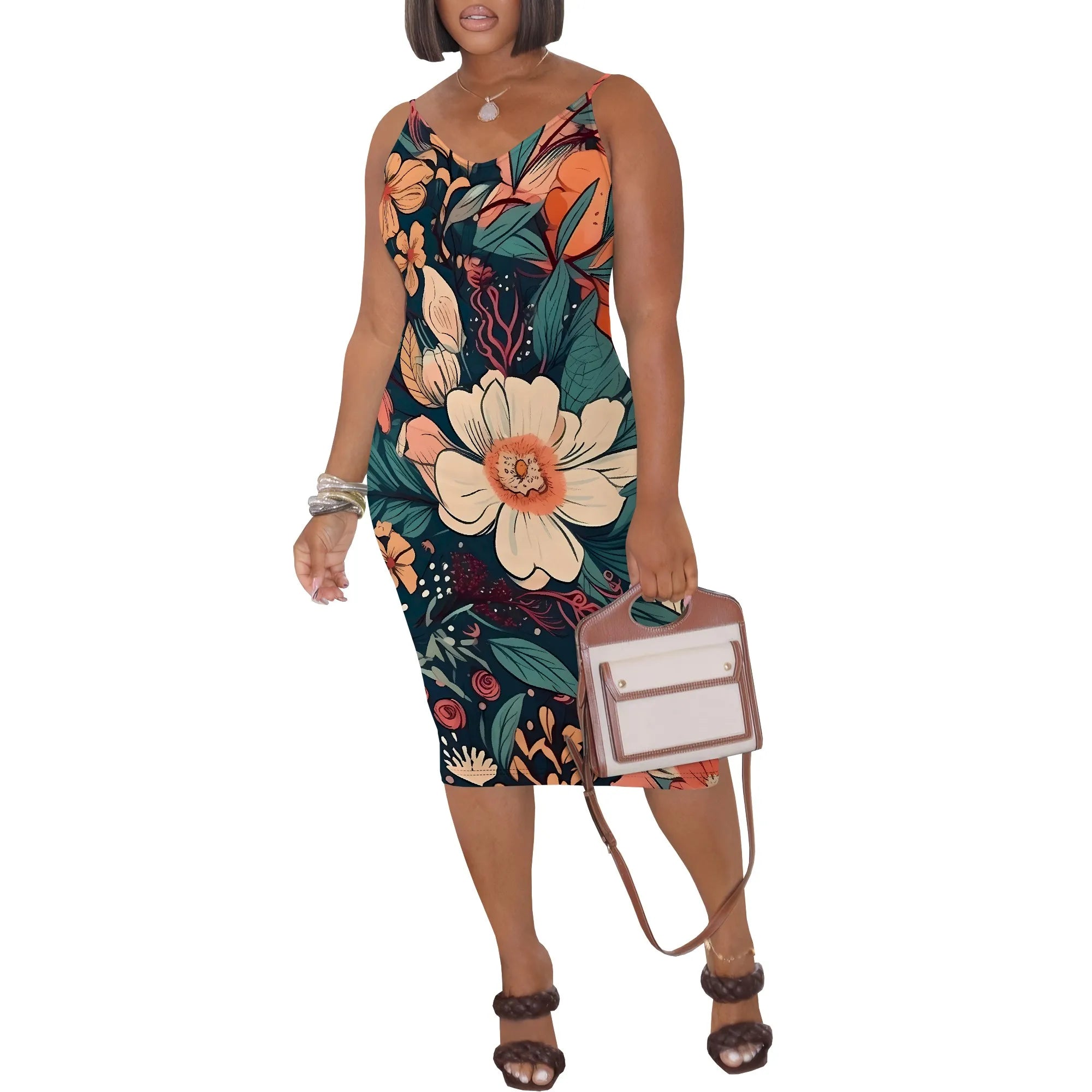 Strap Bodycon Midi Dress