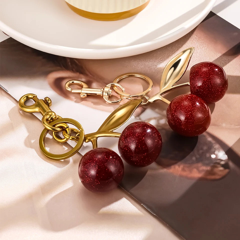 ZAKOL Fashion Red Cherry Keychain