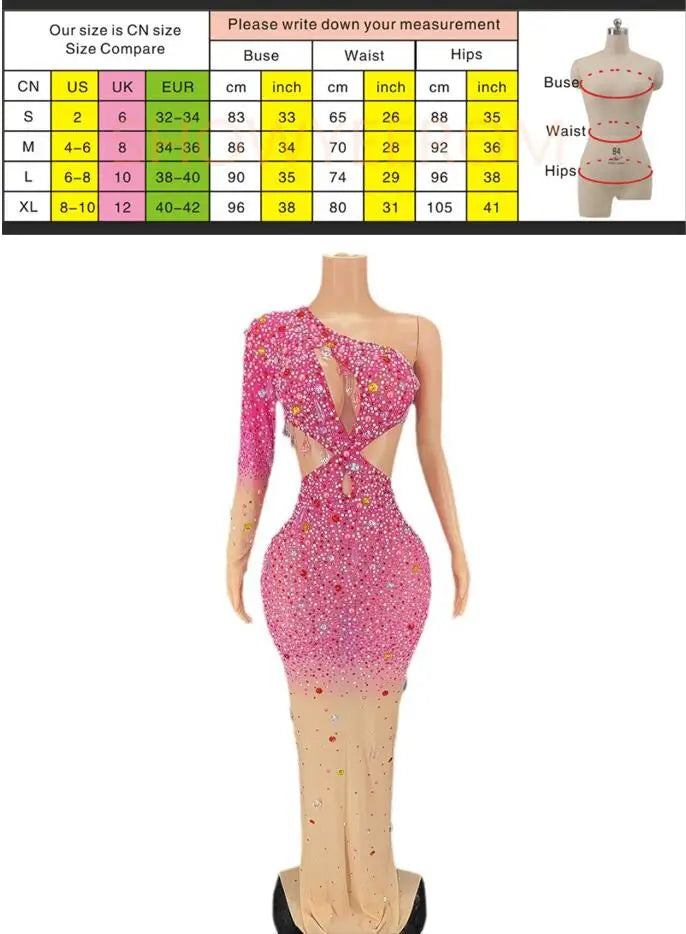 Elegant Rhinestone & Pearl Evening Dress