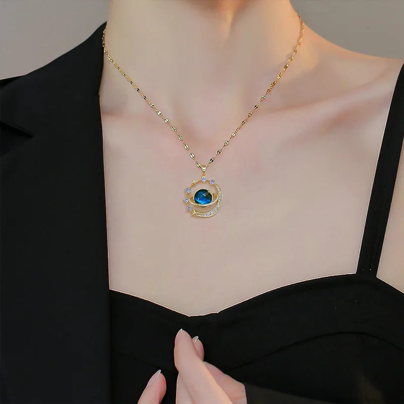 Exquisite Starry Sky Planet Light Necklace
