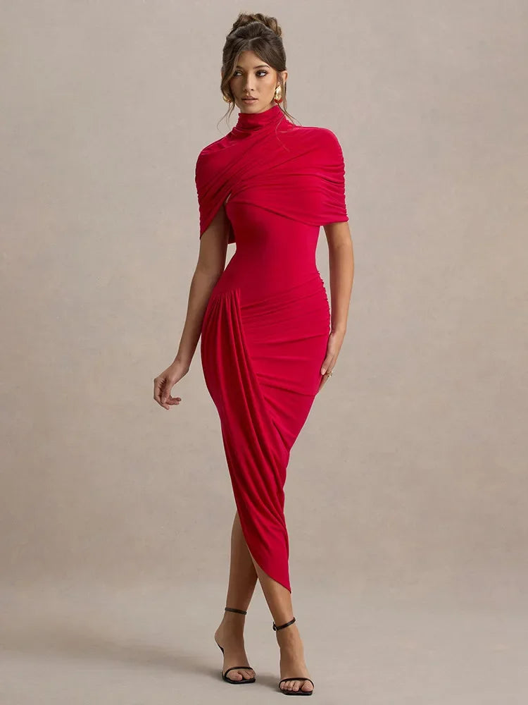 Elegant Shawl Elastic Tight Pleated