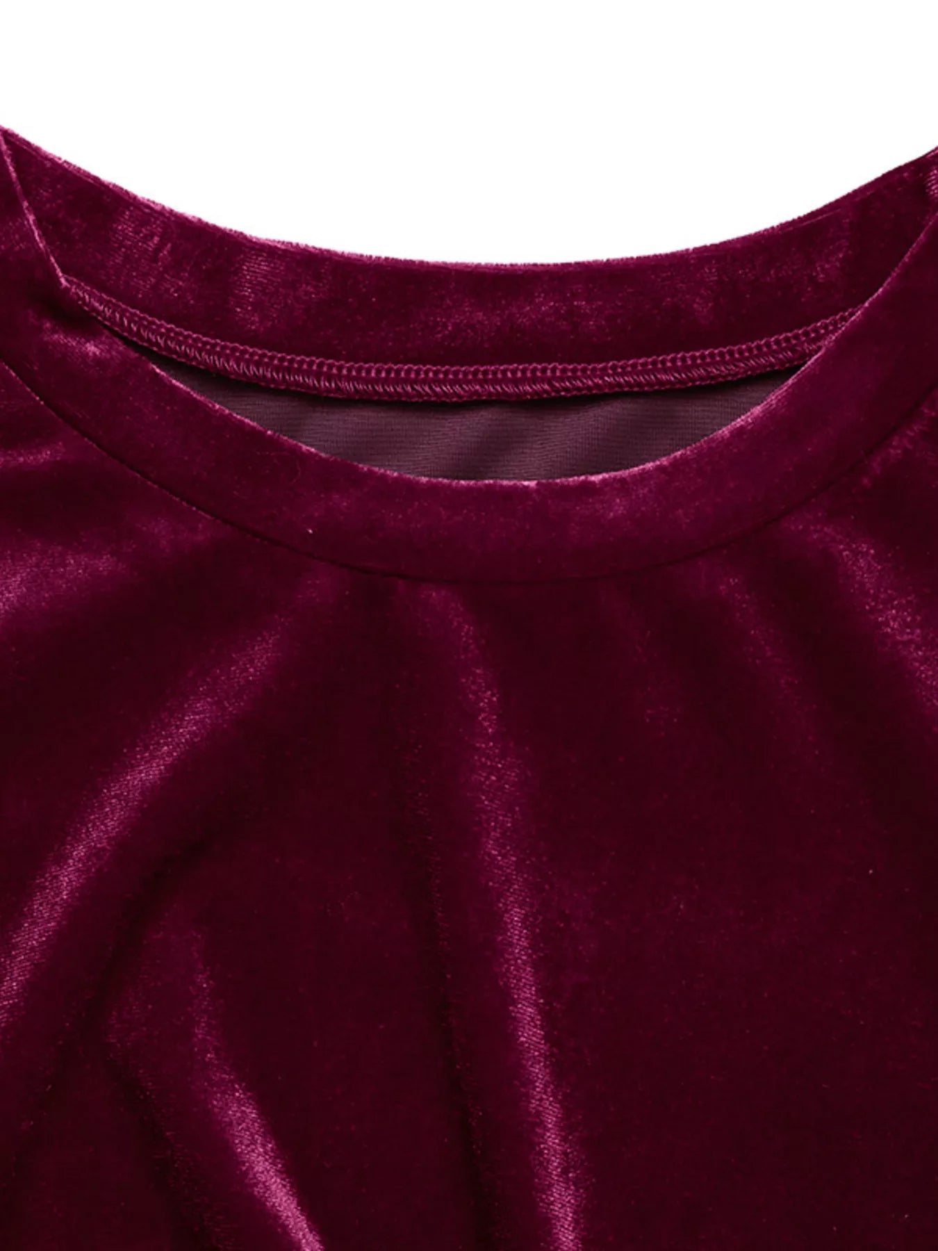 Velvet Slit Round Neck Dress