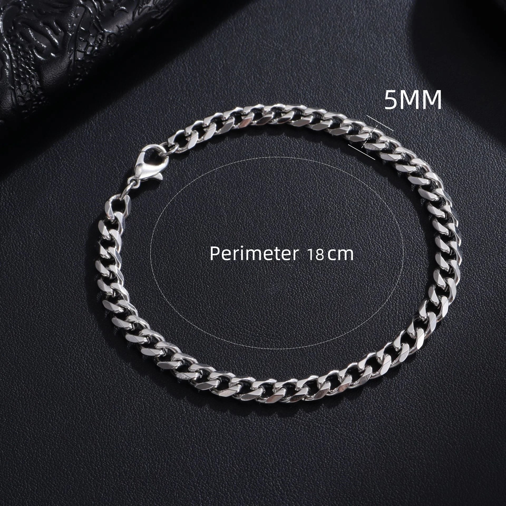 New Trendy Chain Men Bracelet Classic Stainless Steel 3/5/7/9mm Width Chain Bracelet For Men Women Jewelry Gift