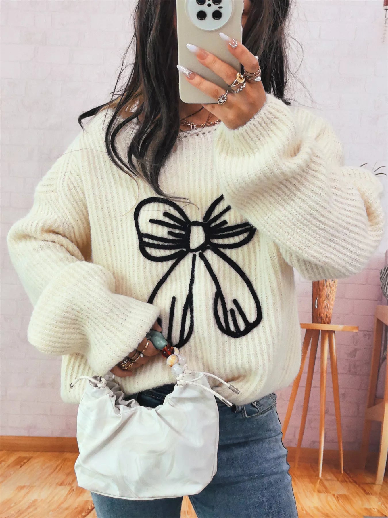Bow Round Neck Sweater