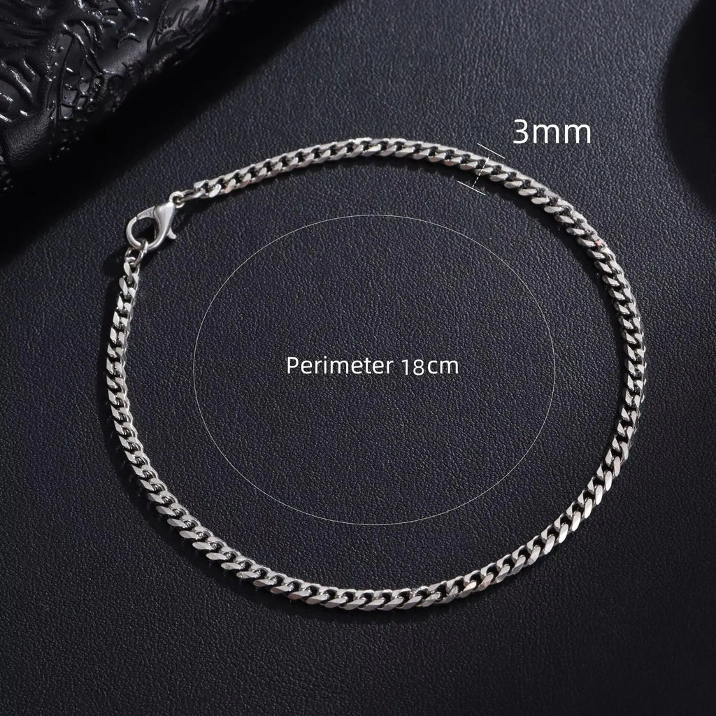 New Trendy Chain Men Bracelet Classic Stainless Steel 3/5/7/9mm Width Chain Bracelet For Men Women Jewelry Gift