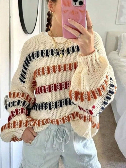 Striped Round Neck Sweater