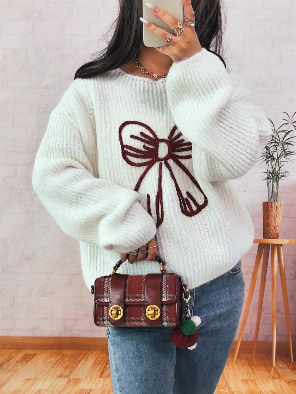 Bow Round Neck Sweater