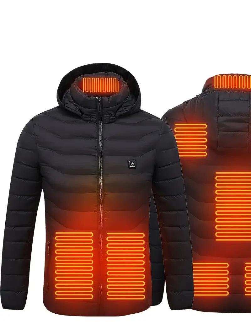 Unisex 8-Zone Heated V-Neck Hooded Jacket
