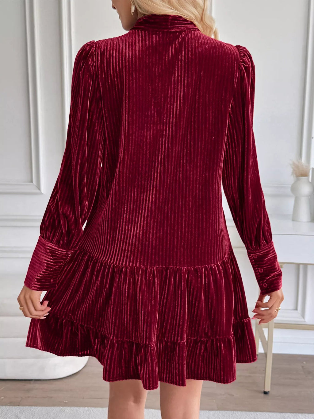 Velvet Tie Mini Dress