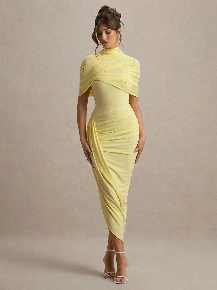 Elegant Shawl Elastic Tight Pleated