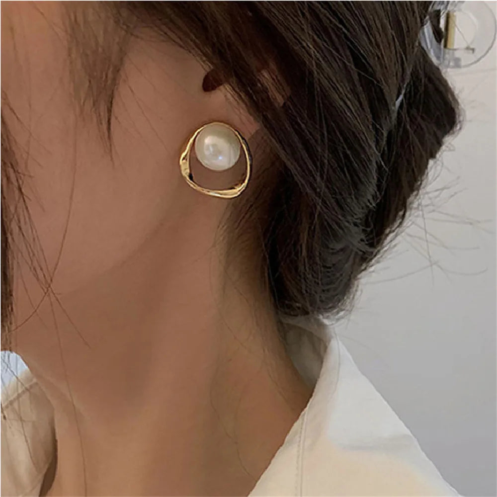 Pearl Earring Gold Color