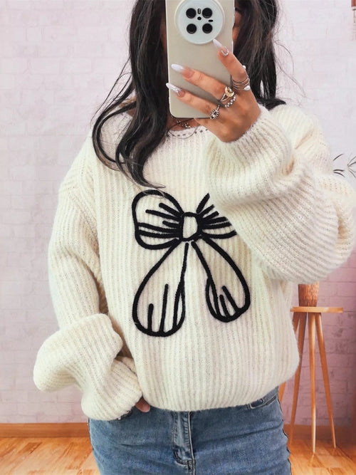 Bow Round Neck Sweater