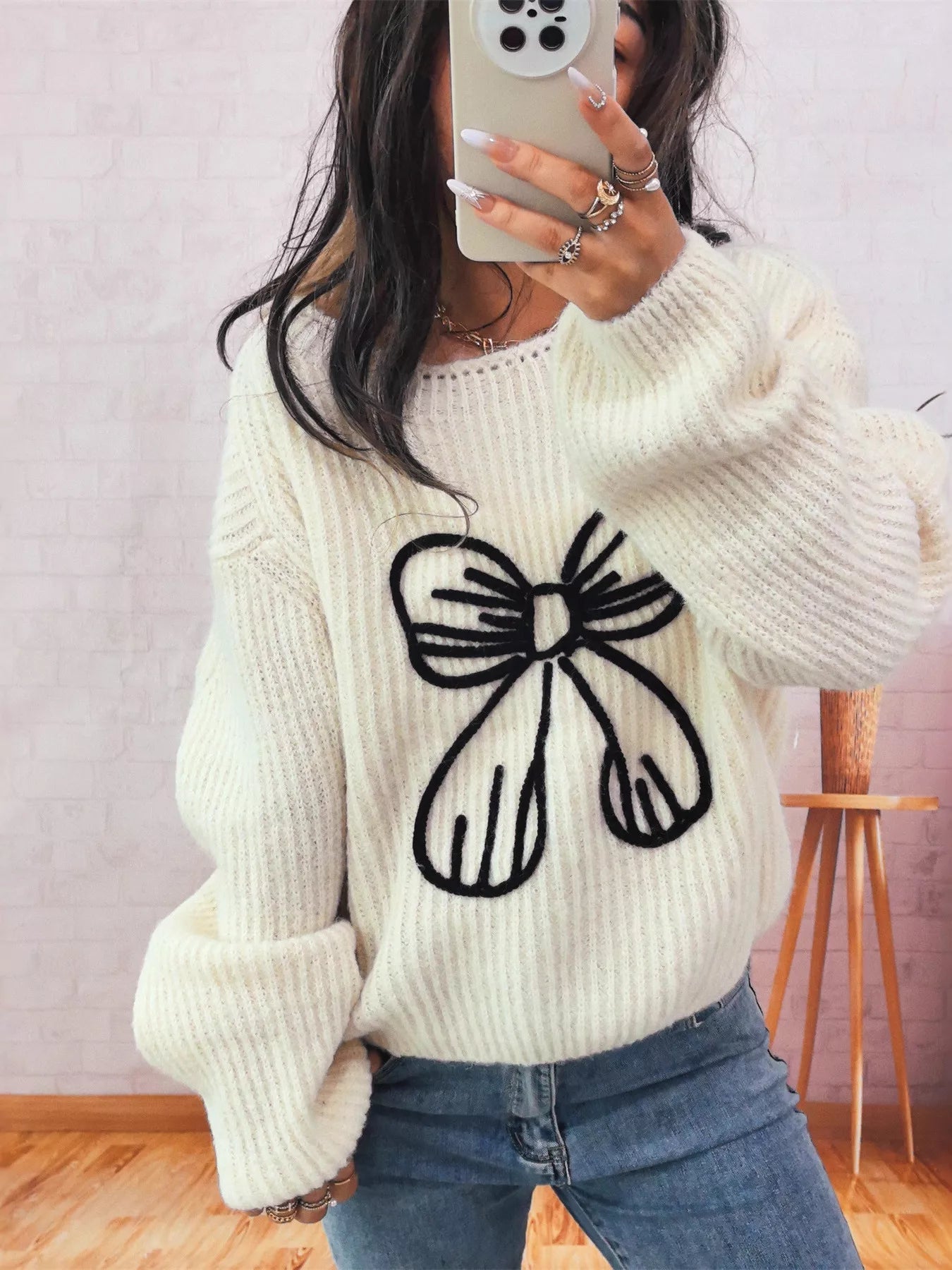 Bow Round Neck Sweater
