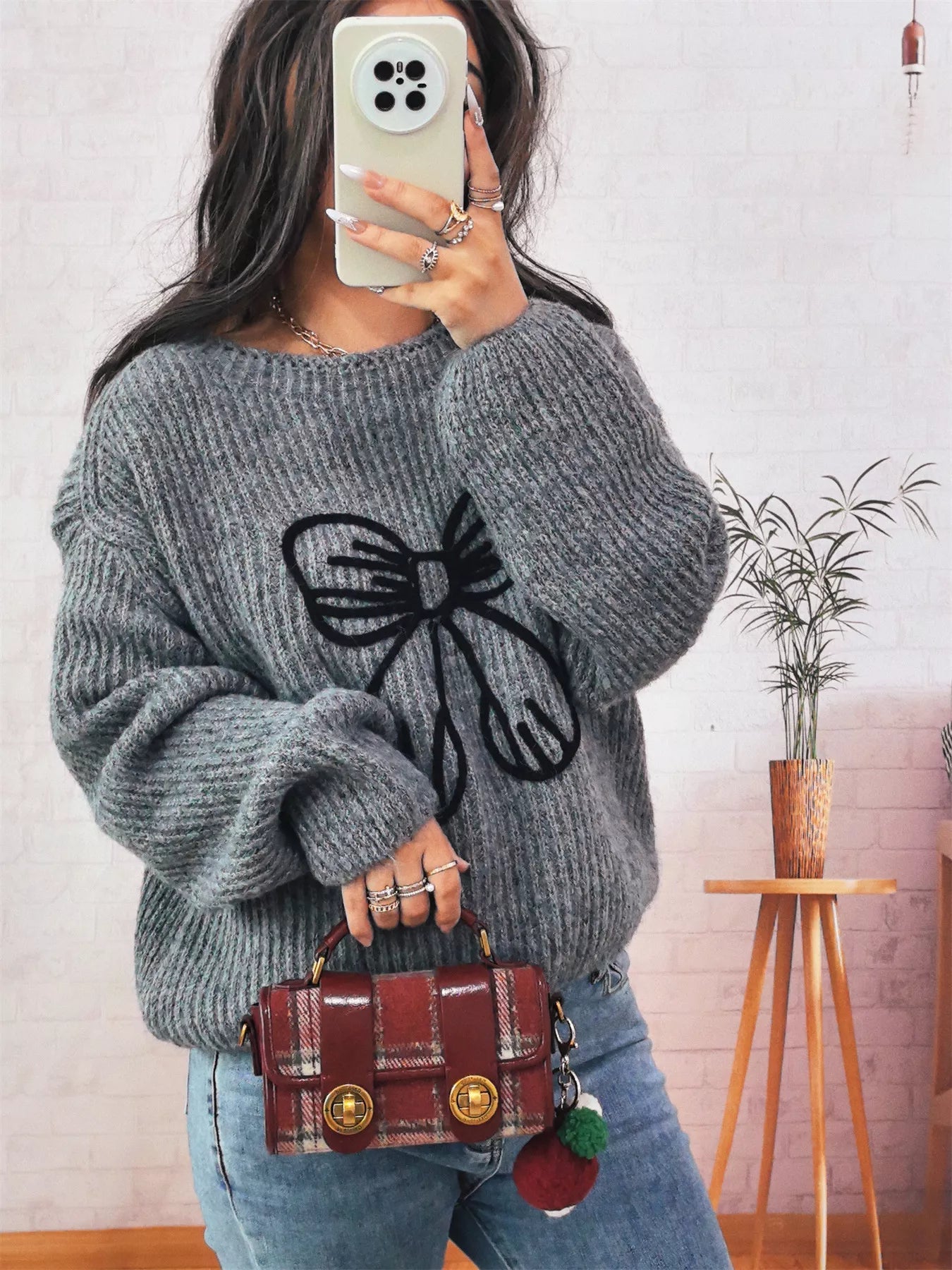 Bow Round Neck Sweater