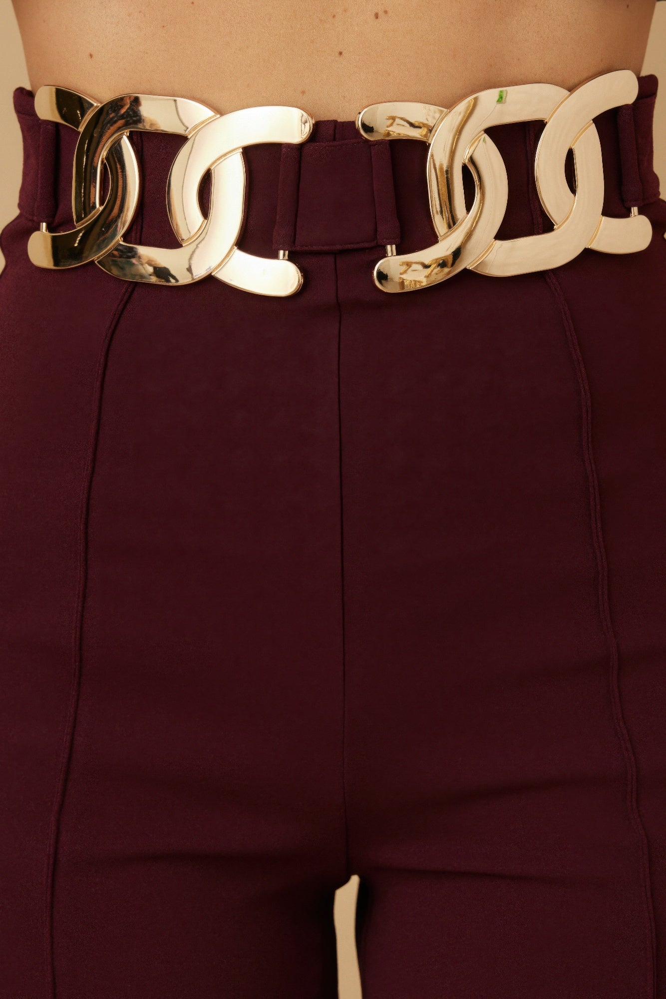 High Waist Pants Bordeaux