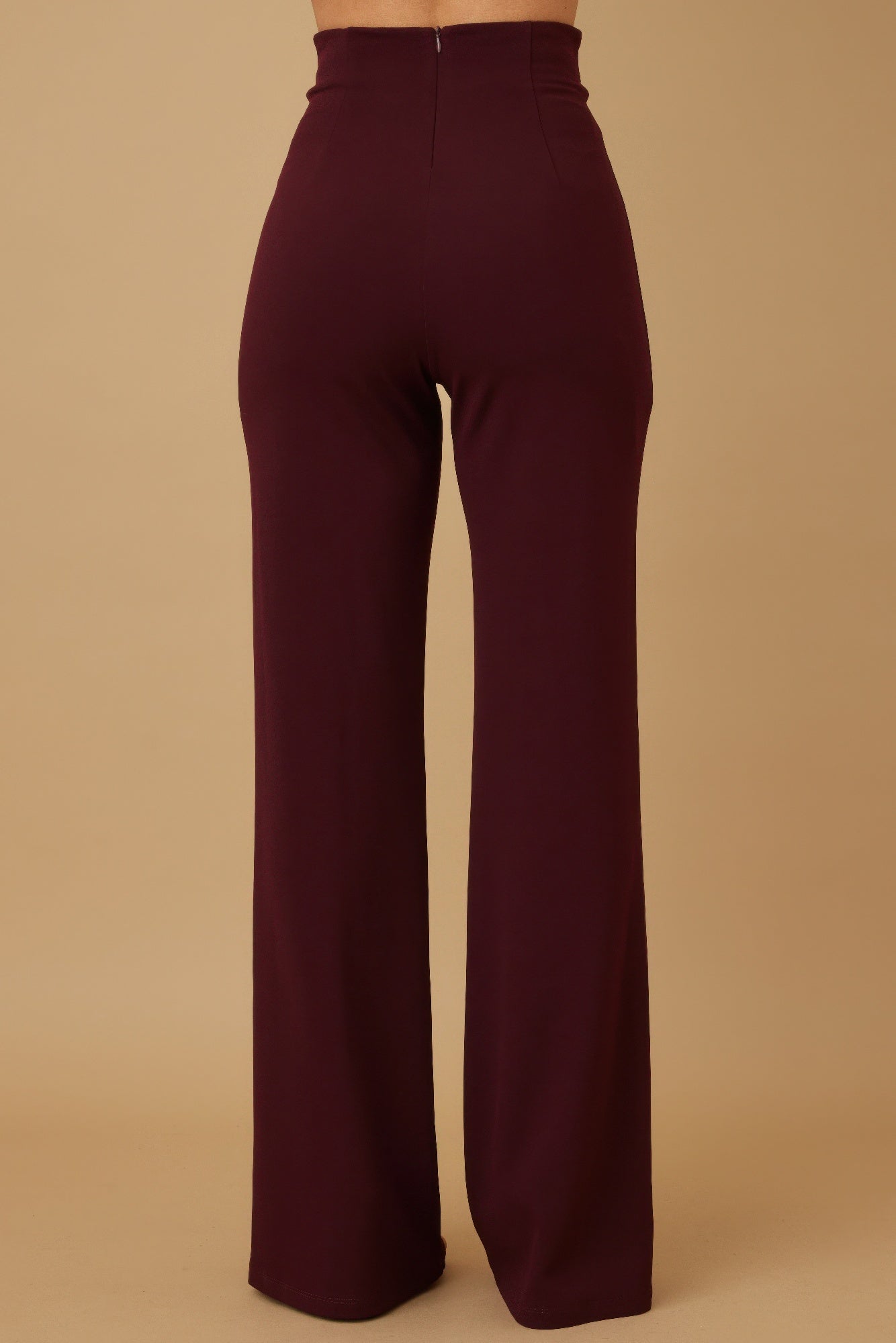 High Waist Pants Bordeaux