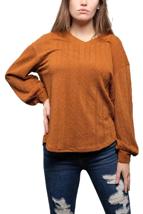 V-Neck Textured