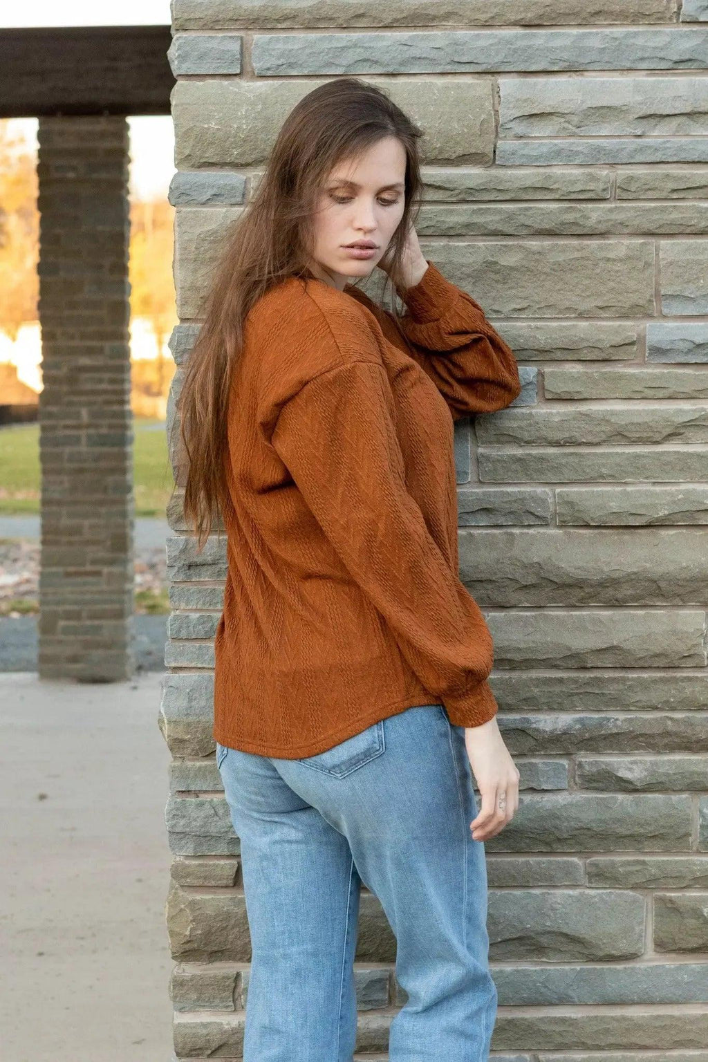 V-Neck Textured