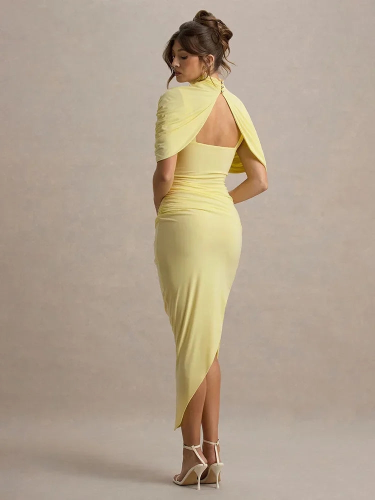Elegant Shawl Elastic Tight Pleated