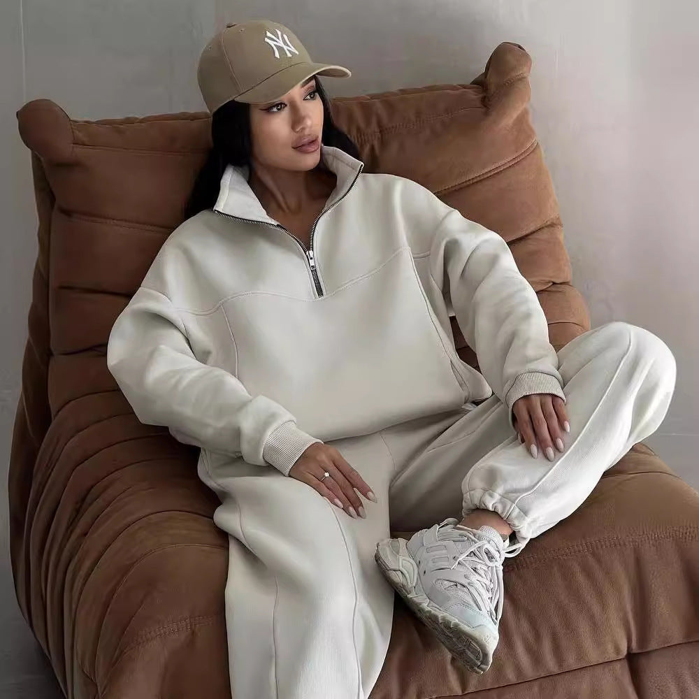 Y2K Winter Jogging Women Two Piece Set