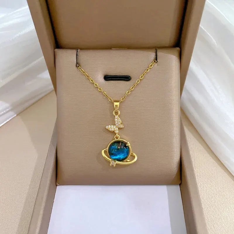 Y2K Starry Sky Necklace – Luxurious Star & Moon