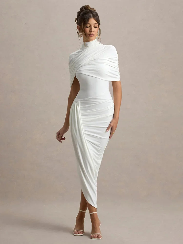 Elegant Shawl Elastic Tight Pleated