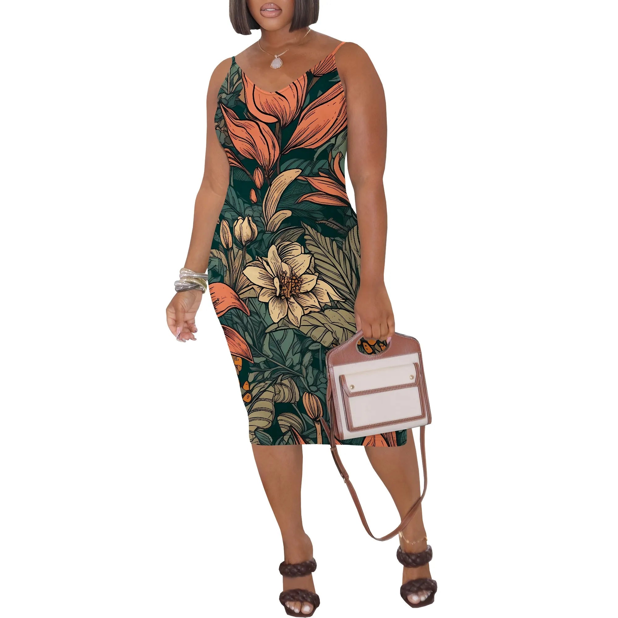 Strap Bodycon Midi Dress