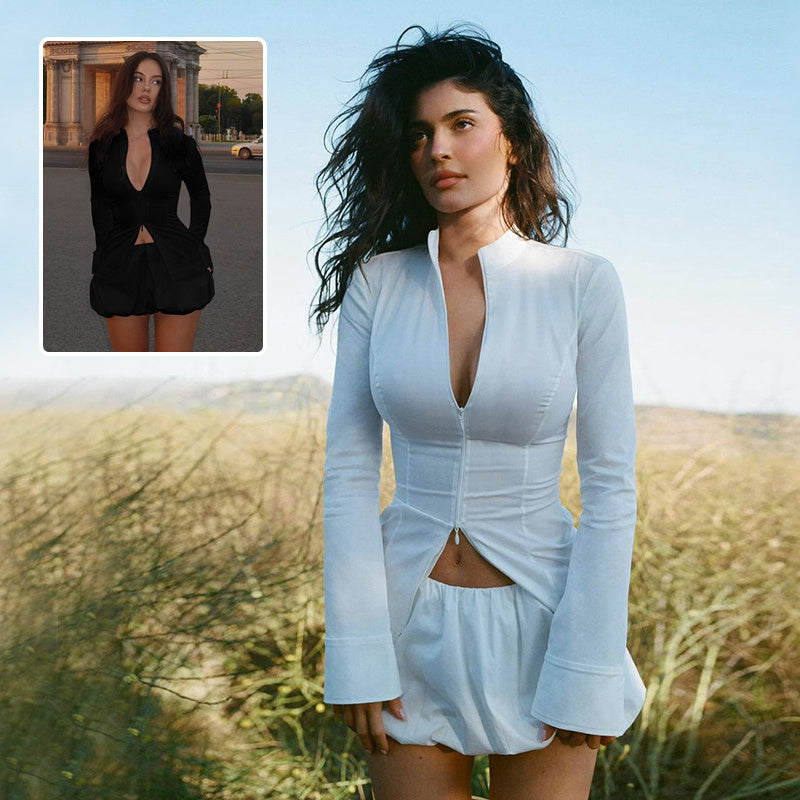 Slim Suits Top And Mini Skirt