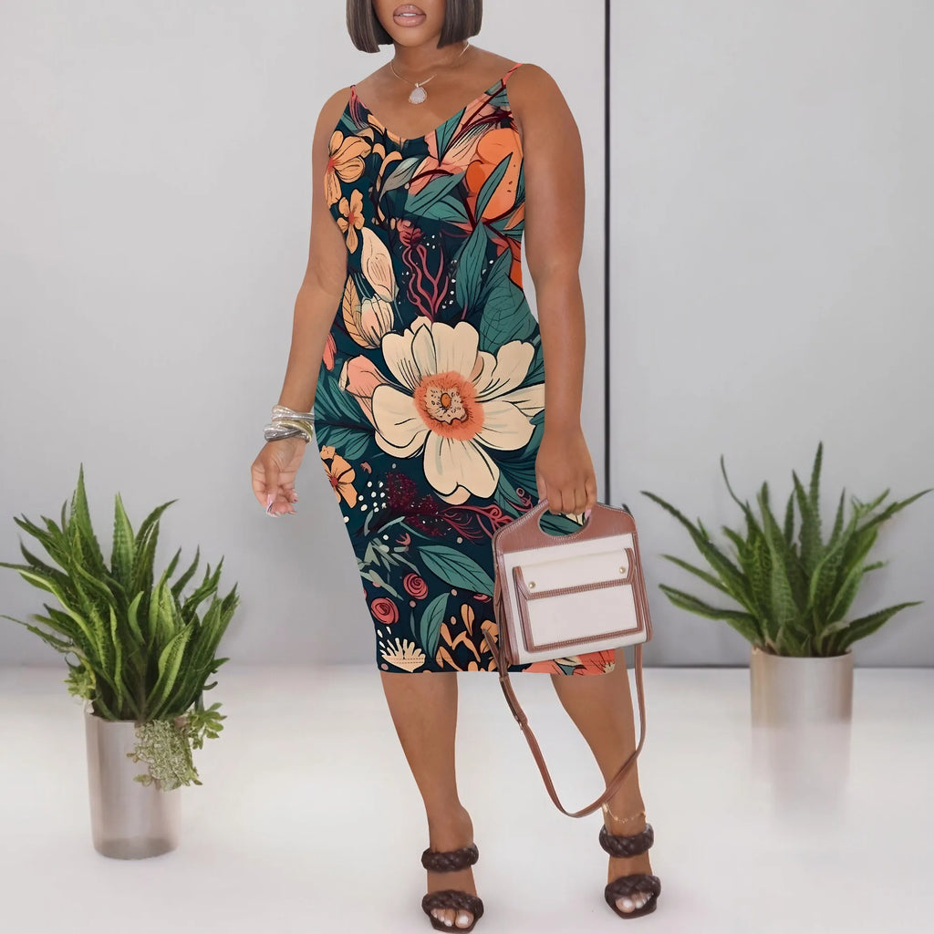 Strap Bodycon Midi Dress