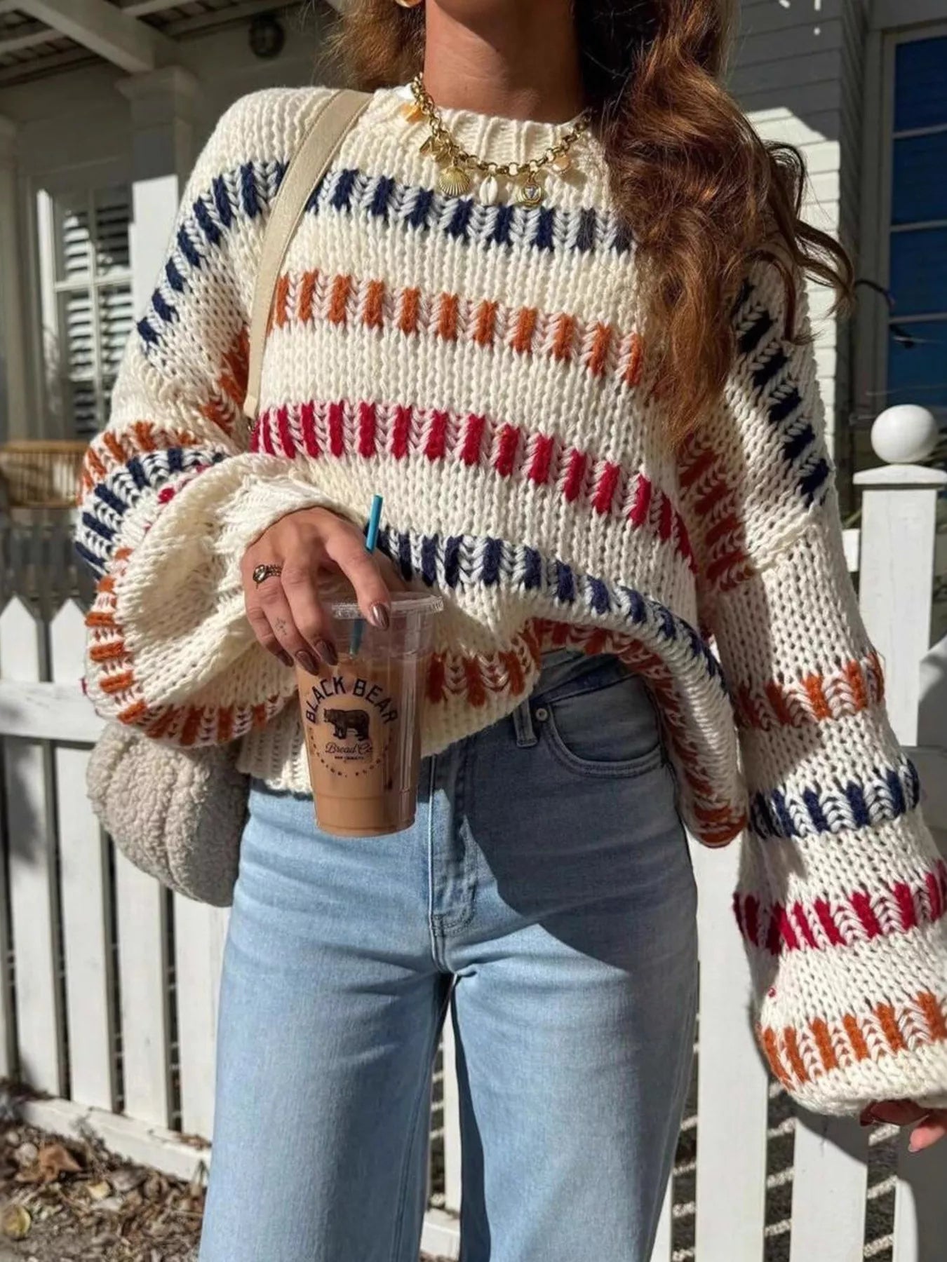 Striped Round Neck Sweater