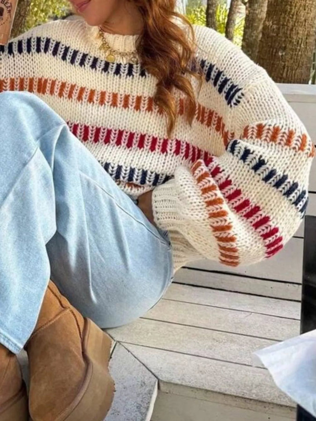 Striped Round Neck Sweater