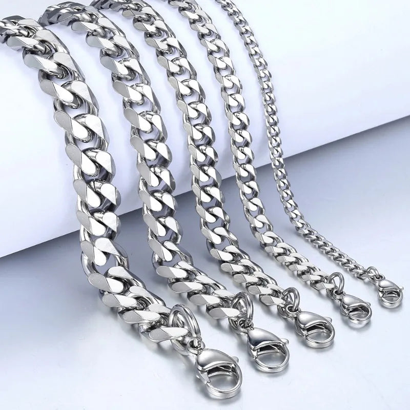 Trendy Cuban Chain Bracelet – Classic Stainless Steel