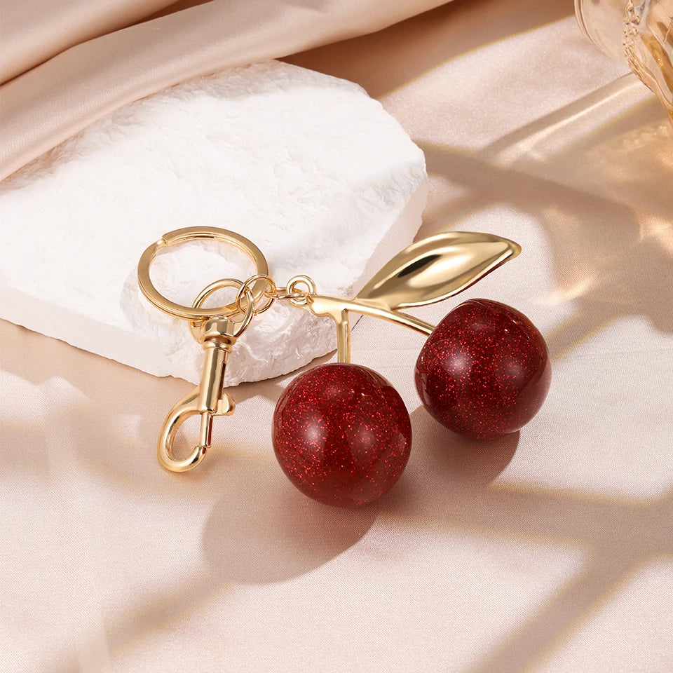 ZAKOL Fashion Red Cherry Keychain